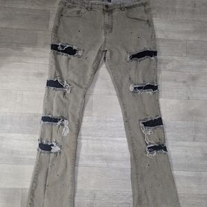 DENIMiCity Stacked Flare Fit Jeans Size 38